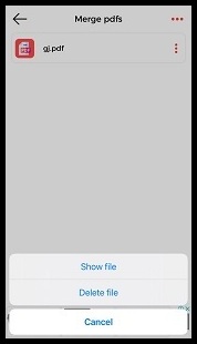 Tap on Show file